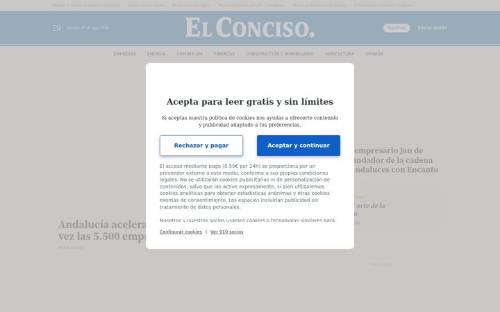 Captura de pantalla de elconciso.es