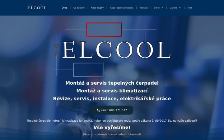 Snímek obrazovky elcool.cz