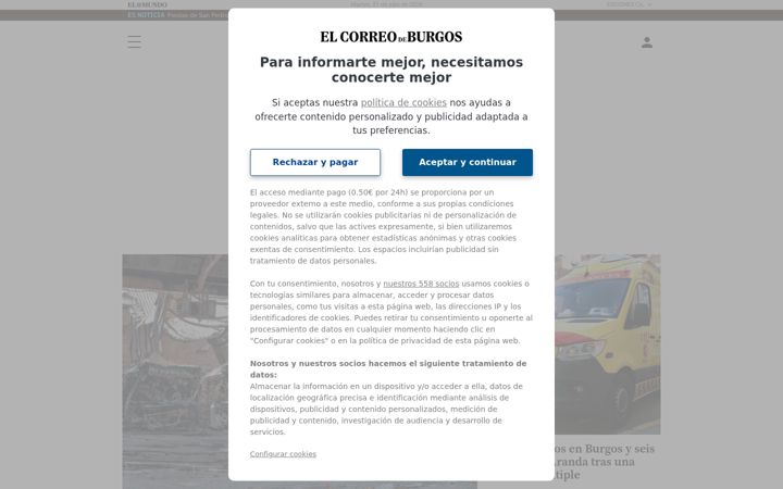 Skärmbild av elcorreodeburgos.com