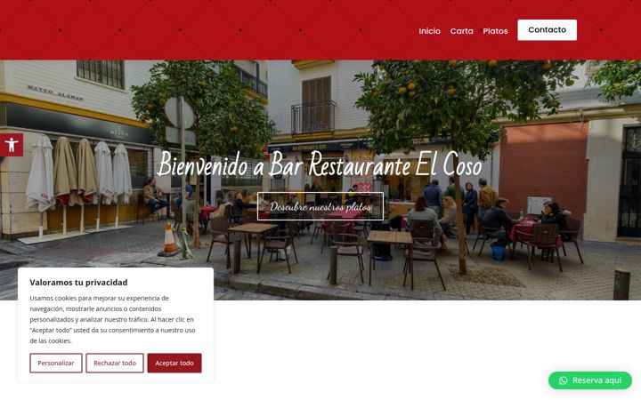 Captura de pantalla de elcosorestaurante.es