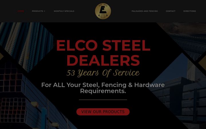 Snímek obrazovky elcosteel.co.za