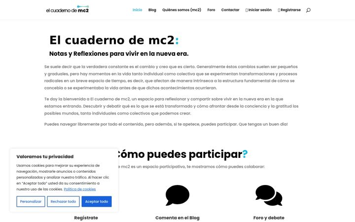 Captura de pantalla de elcuadernodemc2.es