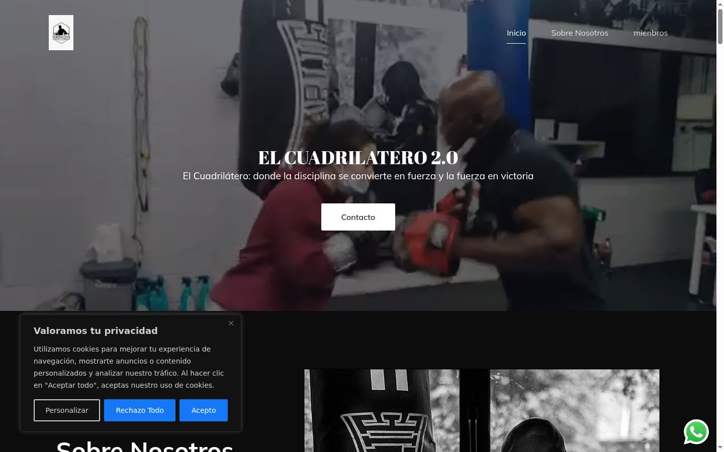 Captura de ecrã do banner de consentimento apresentado antes de qualquer interação