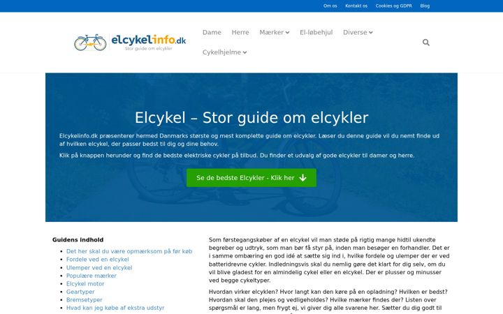 Screenshot von elcykelinfo.dk