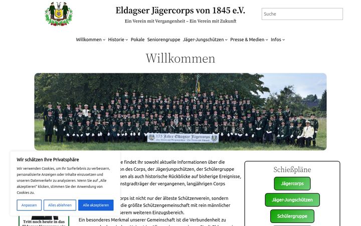 Skærmbillede af eldagser-jaegercorps.de