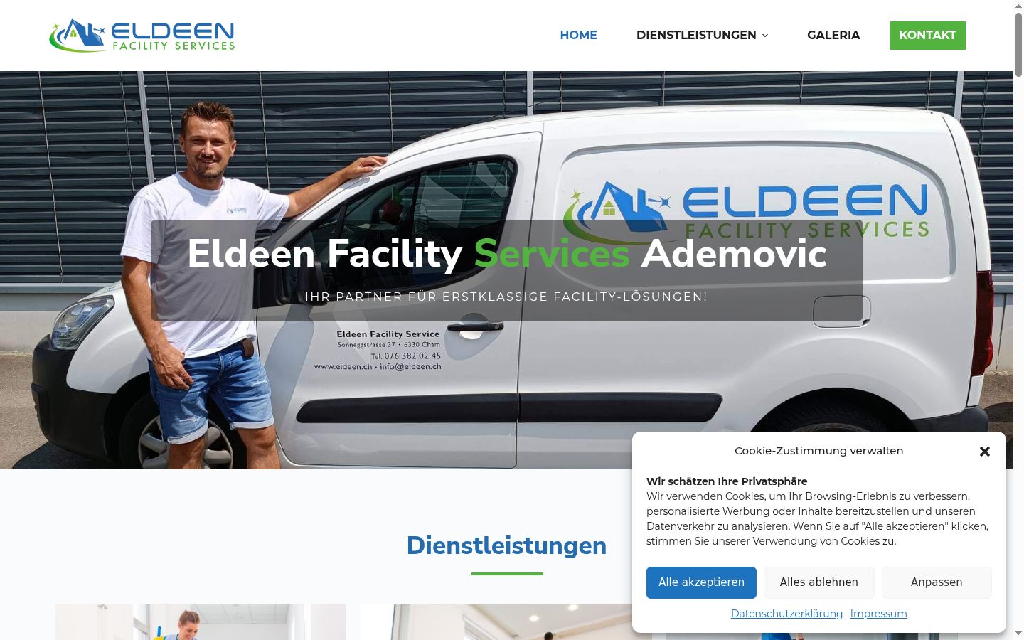 Screenshot des Einwilligungsbanners vor jeglicher Interaktion