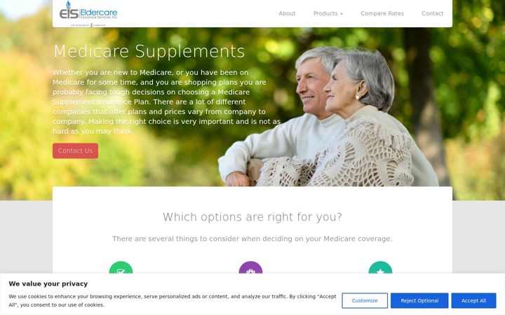 Screenshot of eldercare-insurance.com