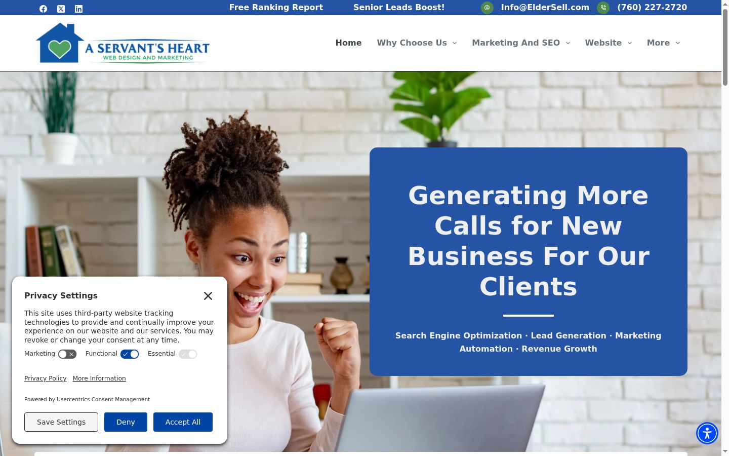 Screenshot of the consent banner shown before any interaction
