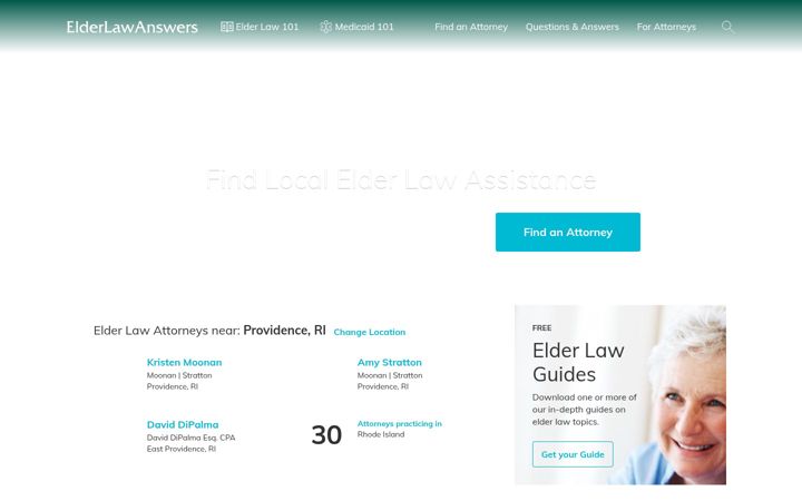 Screenshot stránky elderlawanswers.com