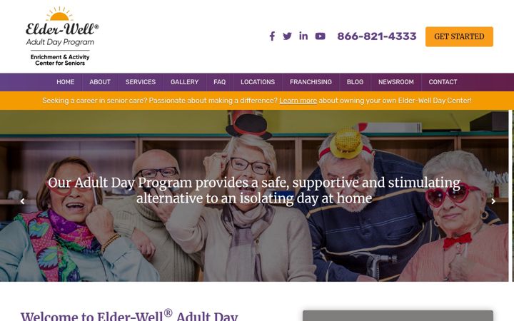 Screenshot of elderwellfranchise.com