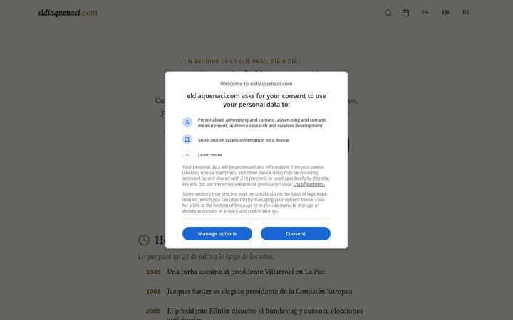 Screenshot of eldiaquenaci.com