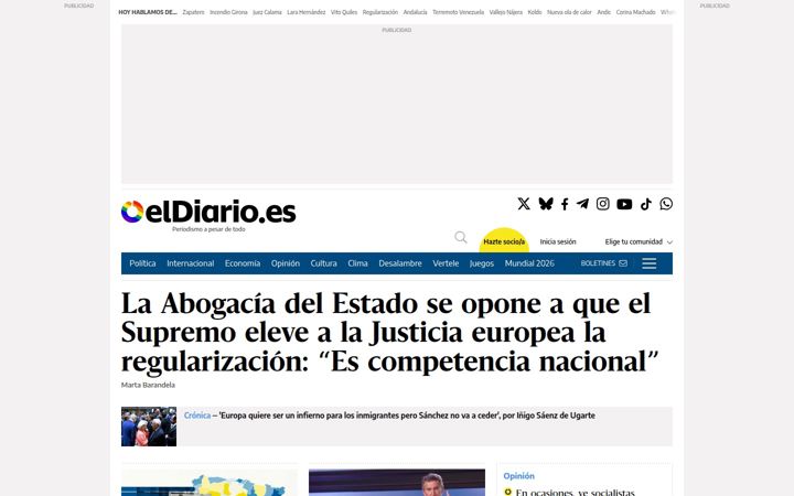 Snimka zaslona za eldiario.es