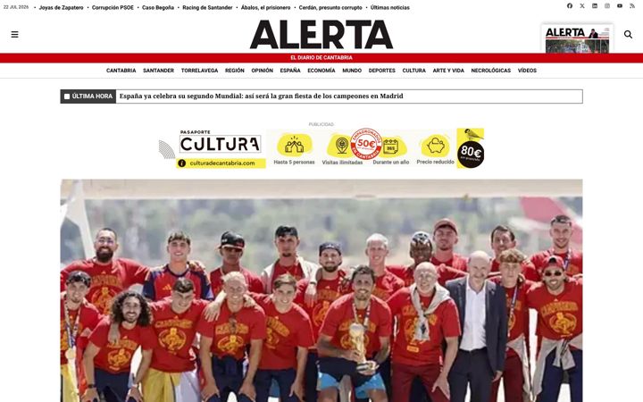 Captura de pantalla de eldiarioalerta.com
