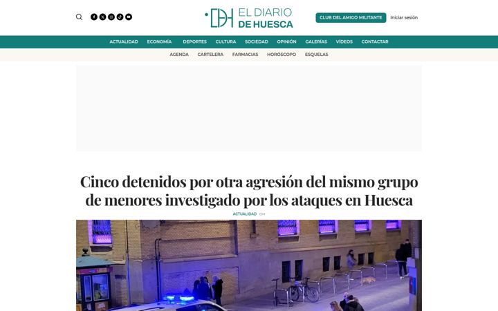 Screenshot of eldiariodehuesca.com