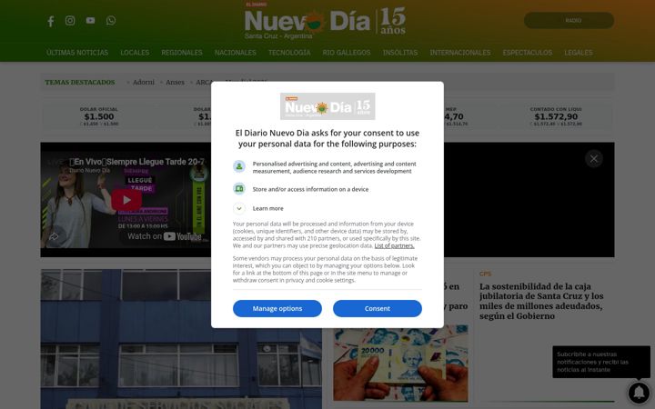 Screenshot of eldiarionuevodia.com.ar