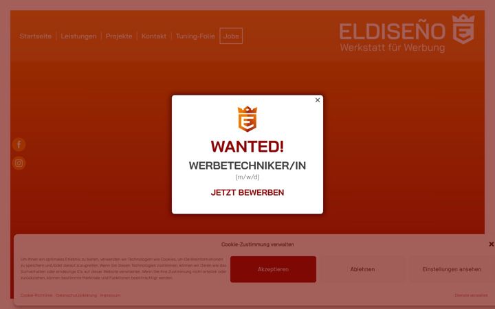 Skærmbillede af eldiseno.de