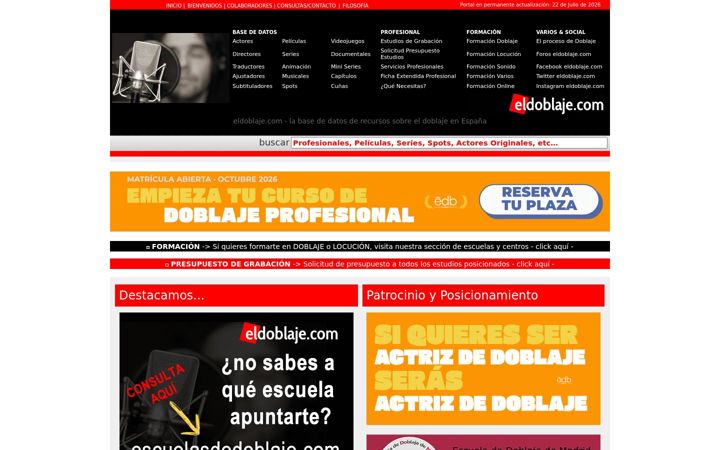 Screenshot of eldoblaje.com