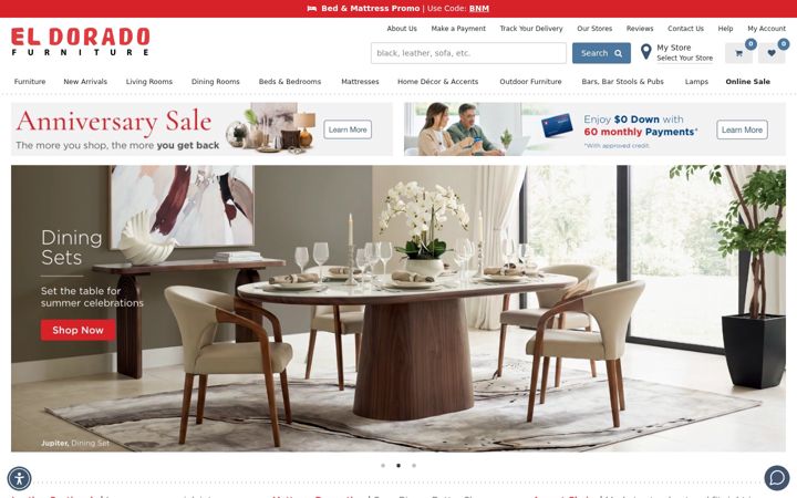 Screenshot von eldoradofurniture.com