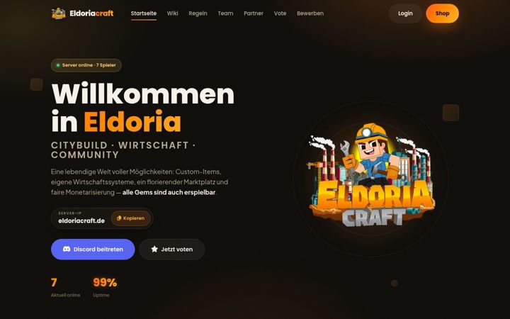Screenshot di eldoriacraft.de