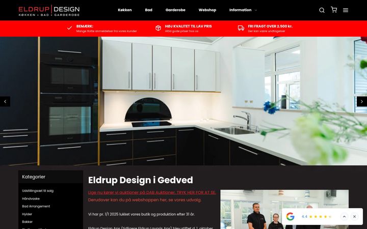 Screenshot von eldrup-lavpris.dk