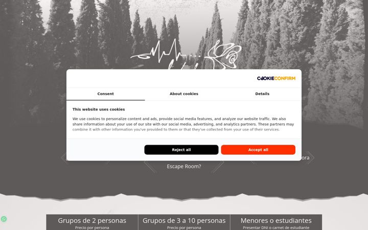 Screenshot of eldueloescaperoom.es