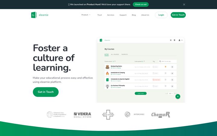 Screenshot of elearnie.com