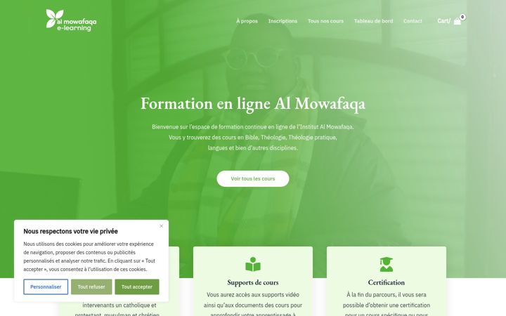 Screenshot of elearning-almowafaqa.com
