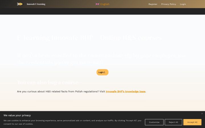 Ekraanipilt saidist elearning-innosafe.pl