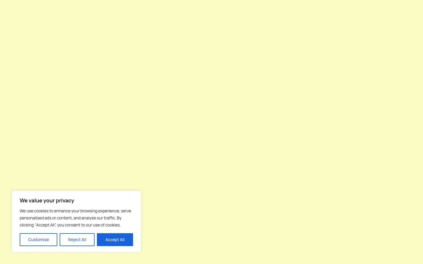 Screenshot del banner di consenso mostrato prima di qualsiasi interazione
