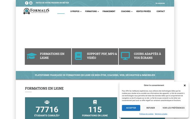 Screenshot of elearningformalis.com