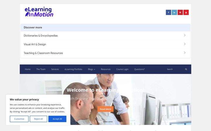 Screenshot of elearninginmotion.com