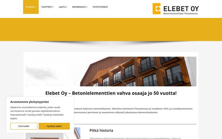 Screenshot of elebet.fi