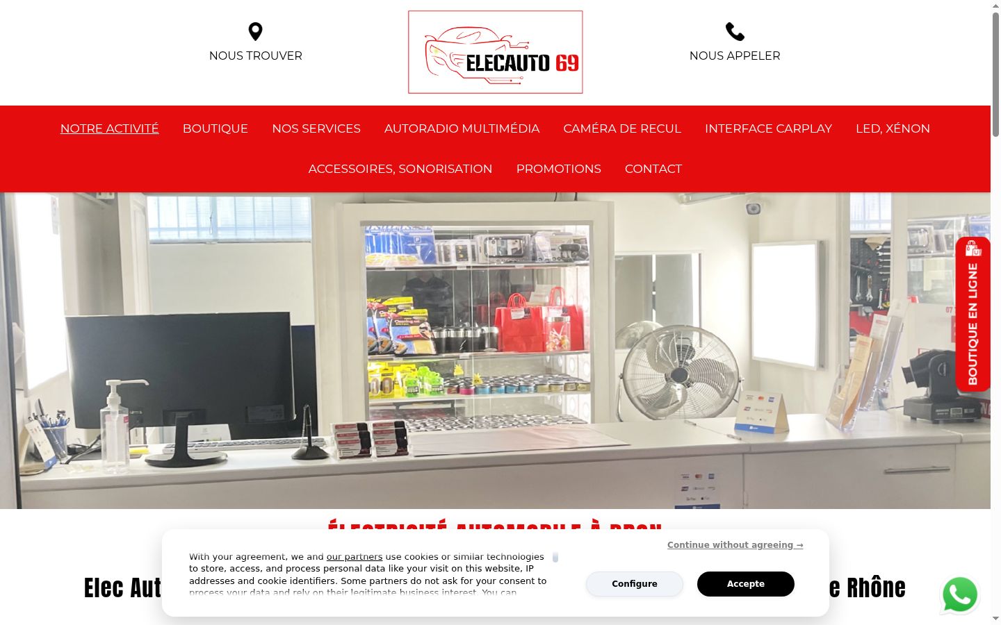 Screenshot del banner di consenso mostrato prima di qualsiasi interazione