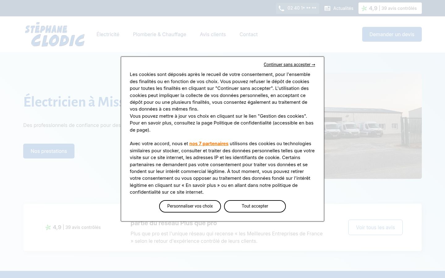 Screenshot tal-banner tal-kunsens muri qabel kwalunkwe interazzjoni
