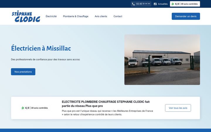Snímek obrazovky elec-plomberie-clodic.fr