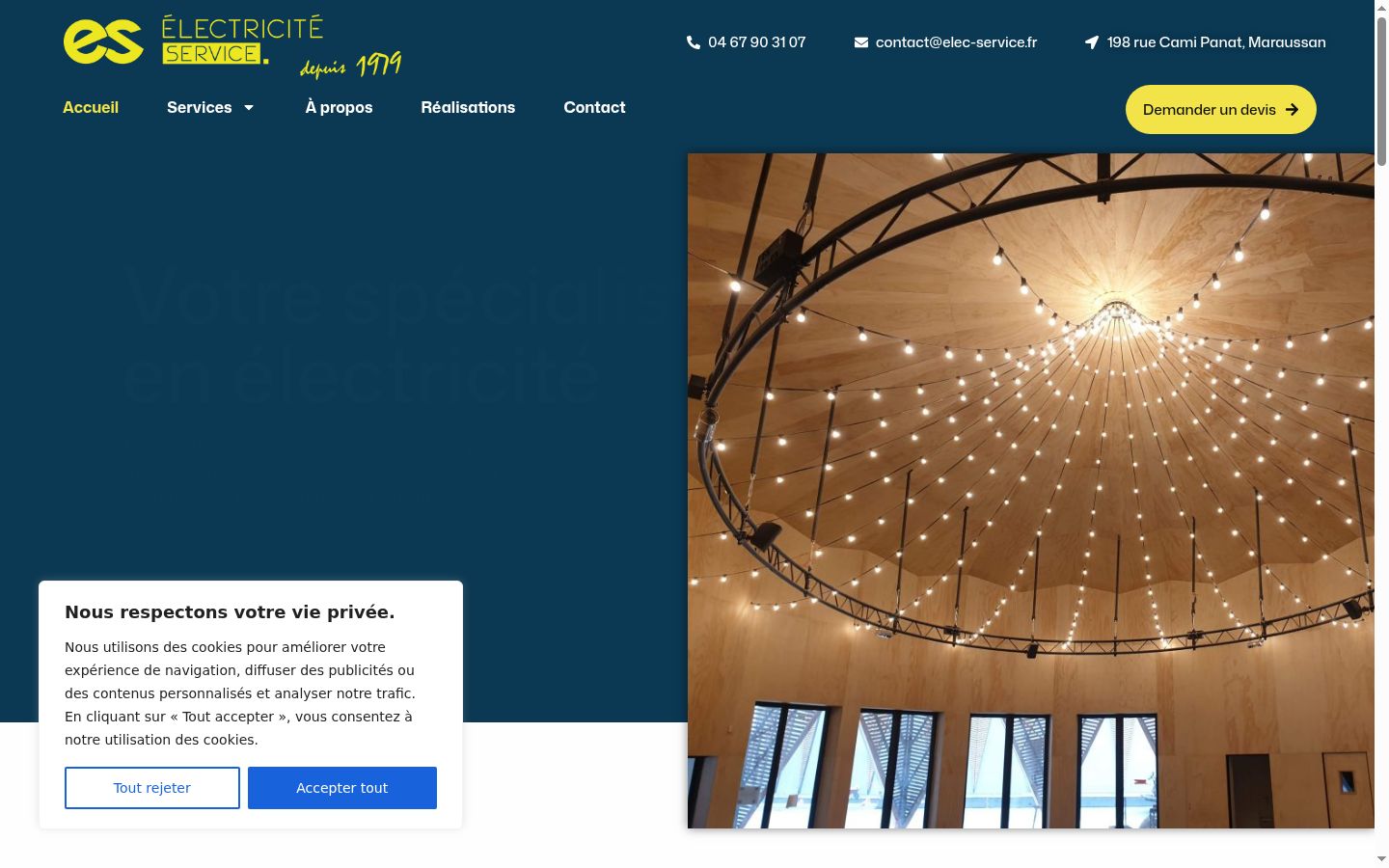 Screenshot del banner di consenso mostrato prima di qualsiasi interazione