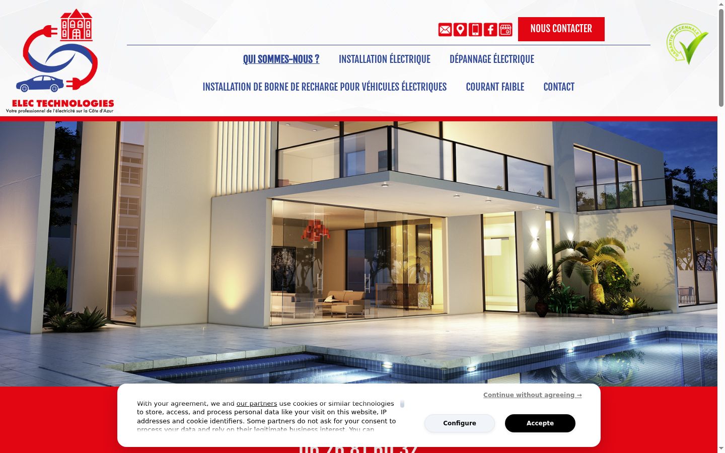 Screenshot of the consent banner shown before any interaction