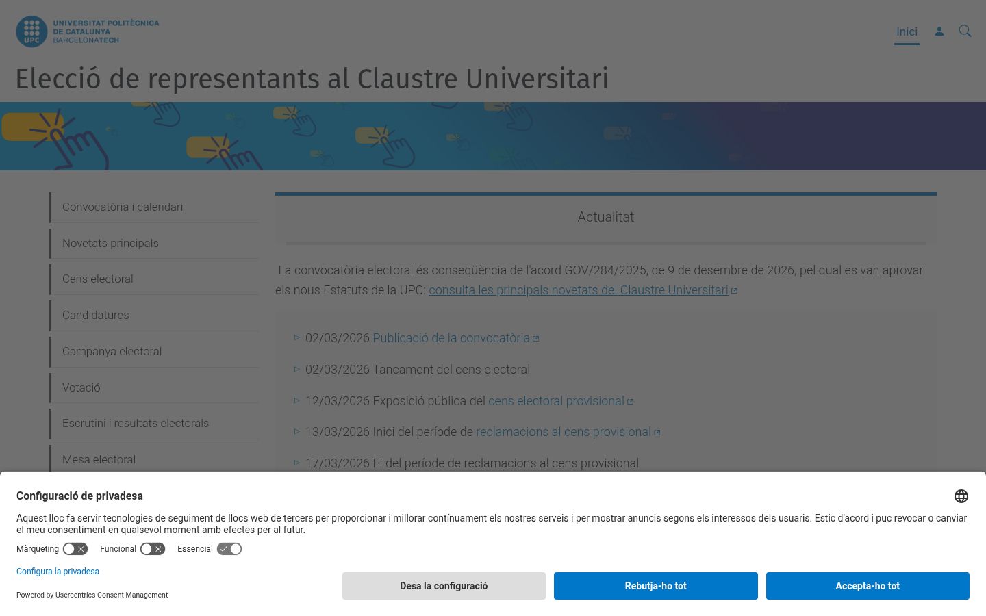 Screenshot of the consent banner shown before any interaction