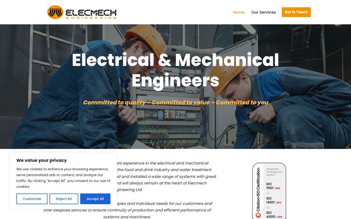 Zrzut ekranu elecmechengineering.co.uk