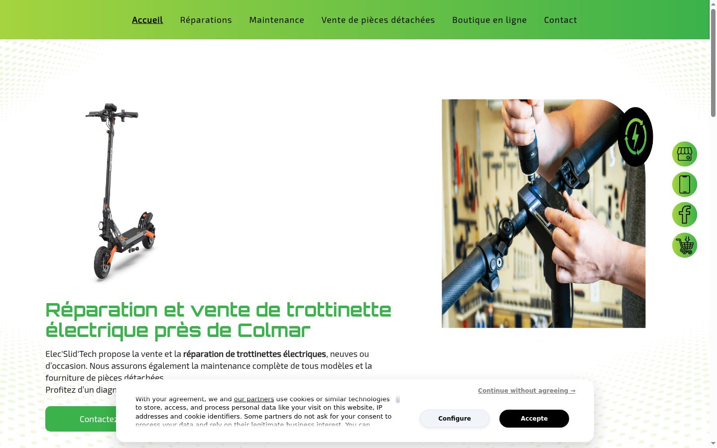 Screenshot des Einwilligungsbanners vor jeglicher Interaktion