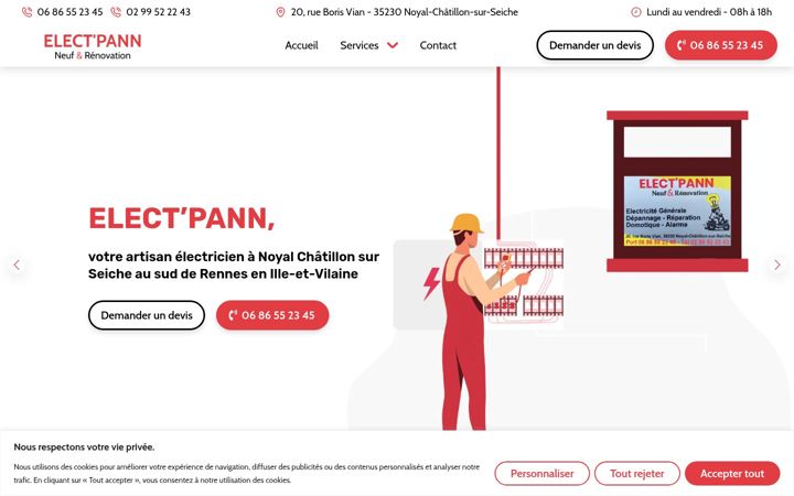 Captură de ecran a elect-pann.fr