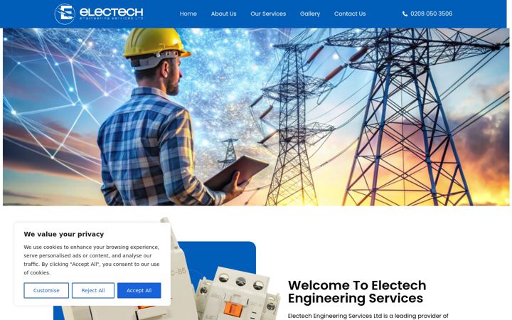 Screenshot του electechengineering.co.uk