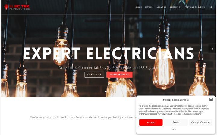 Screenshot of electekinstallations.com