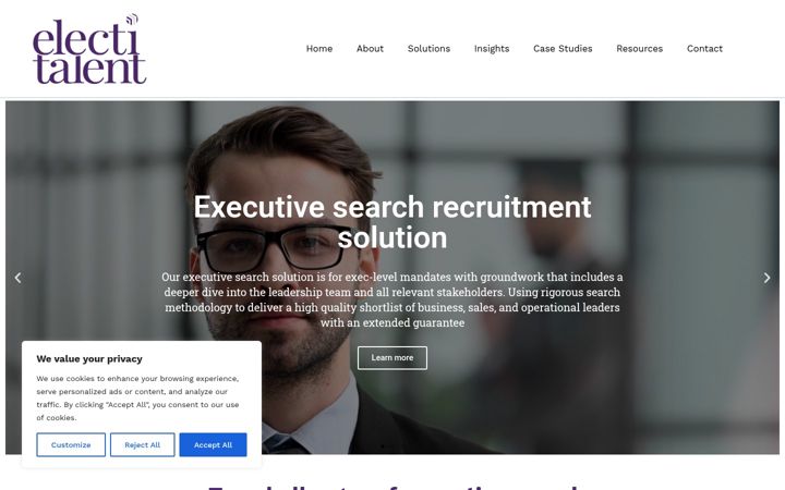 Screenshot του electi-talent.co.uk