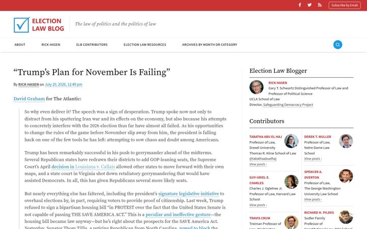 Screenshot of electionlawblog.org