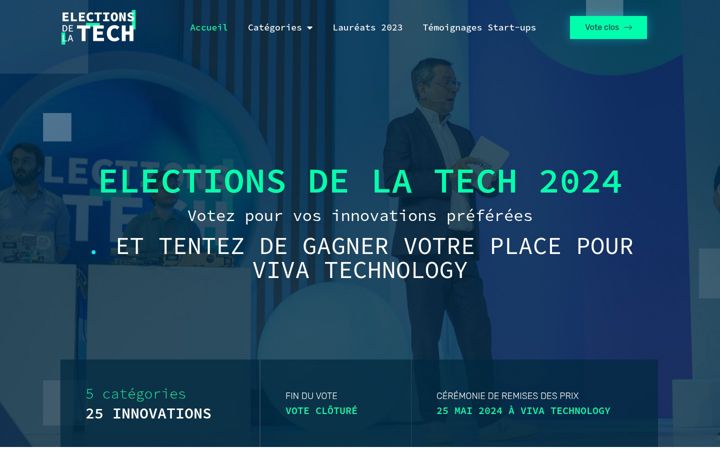 Captură de ecran a electionsdelatech.fr