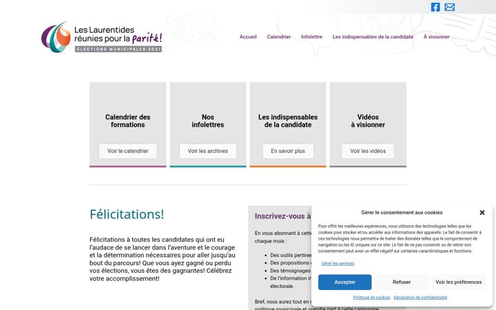 Snímek obrazovky electionsmunicipaleslaurentides.org
