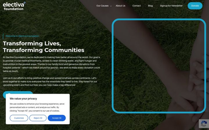 Skærmbillede af electivafoundation.org