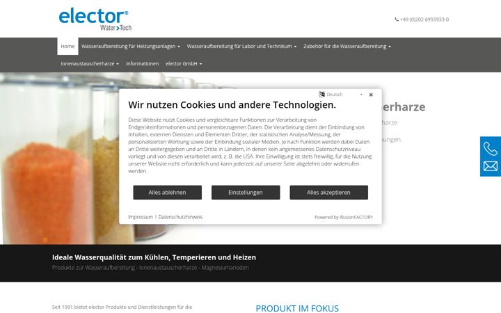 Screenshot di elector-wasserbehandlung.de