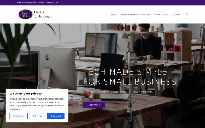 Screenshot of electra-technologies.com